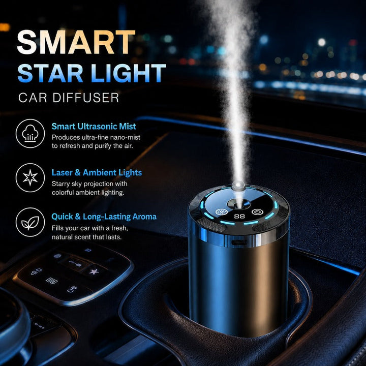 Smart Star Light car diffuser with ultrasonic mist