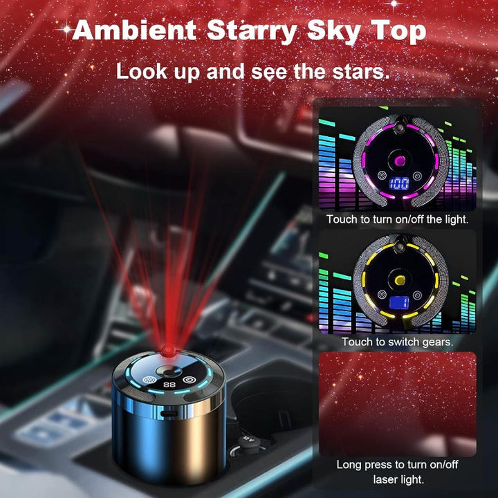 Ambient starry sky laser projection and touch light controls